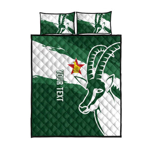 Zimbabwe Rugby Personalized Grunge Quilt Bed Set Go Sables - African Pride