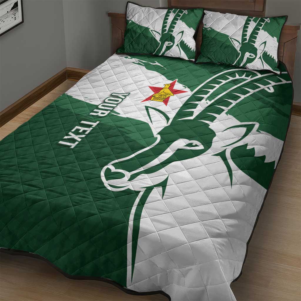 Zimbabwe Rugby Personalized Grunge Quilt Bed Set Go Sables - African Pride