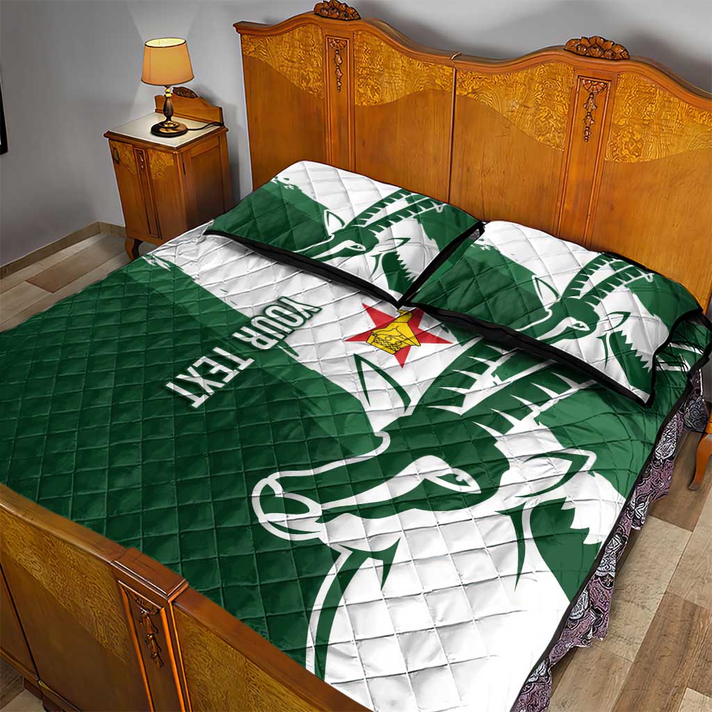 Zimbabwe Rugby Personalized Grunge Quilt Bed Set Go Sables - African Pride