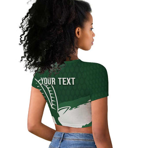 Zimbabwe Rugby Personalized Grunge Raglan Cropped T shirt Go Sables - African Pride