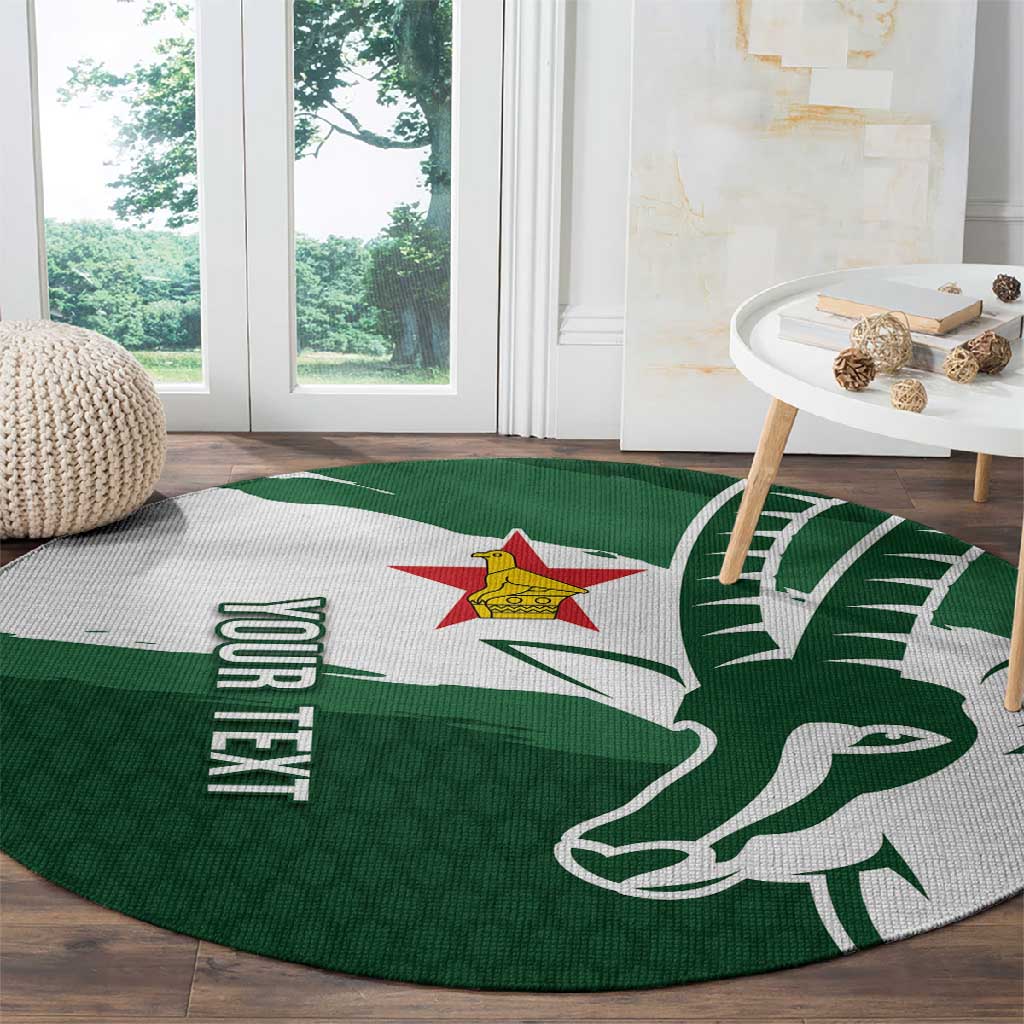 Zimbabwe Rugby Personalized Grunge Round Carpet Go Sables - African Pride