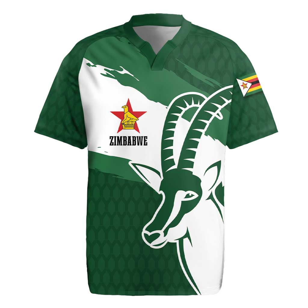 Zimbabwe Rugby Personalized Grunge Rugby Jersey Go Sables - African Pride