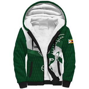 Zimbabwe Rugby Personalized Grunge Sherpa Hoodie Go Sables - African Pride