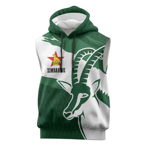 Zimbabwe Rugby Personalized Grunge Sleeveless Hoodie Go Sables - African Pride