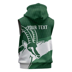 Zimbabwe Rugby Personalized Grunge Sleeveless Hoodie Go Sables - African Pride