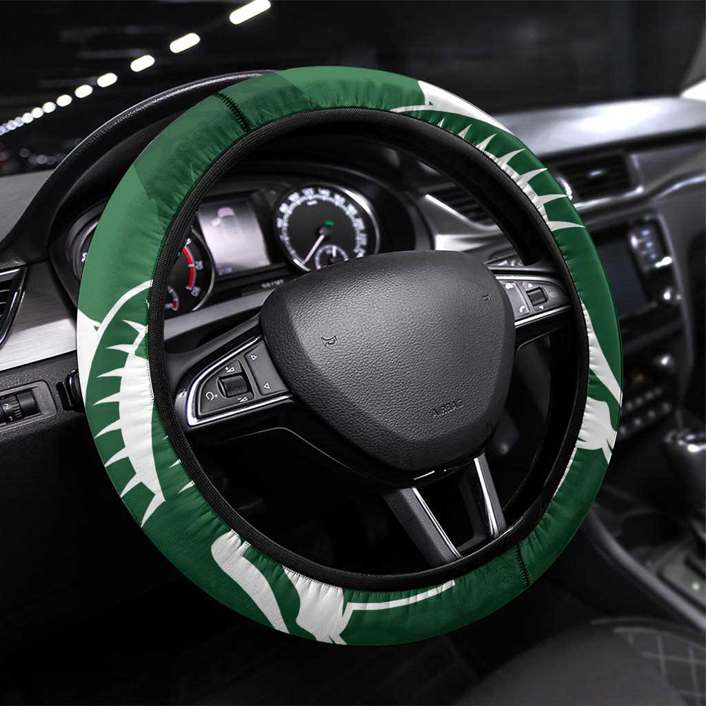 Zimbabwe Rugby Grunge Steering Wheel Cover Go Sables - African Pride