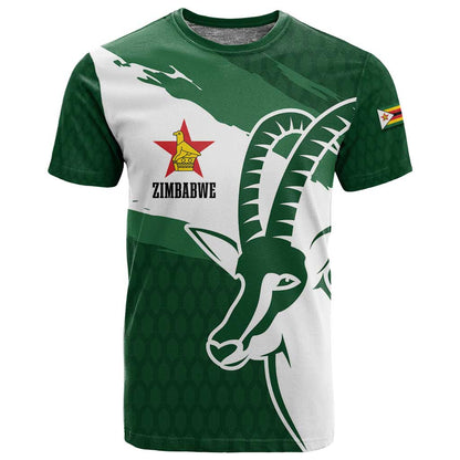 Zimbabwe Rugby Personalized Grunge T shirt Go Sables - African Pride