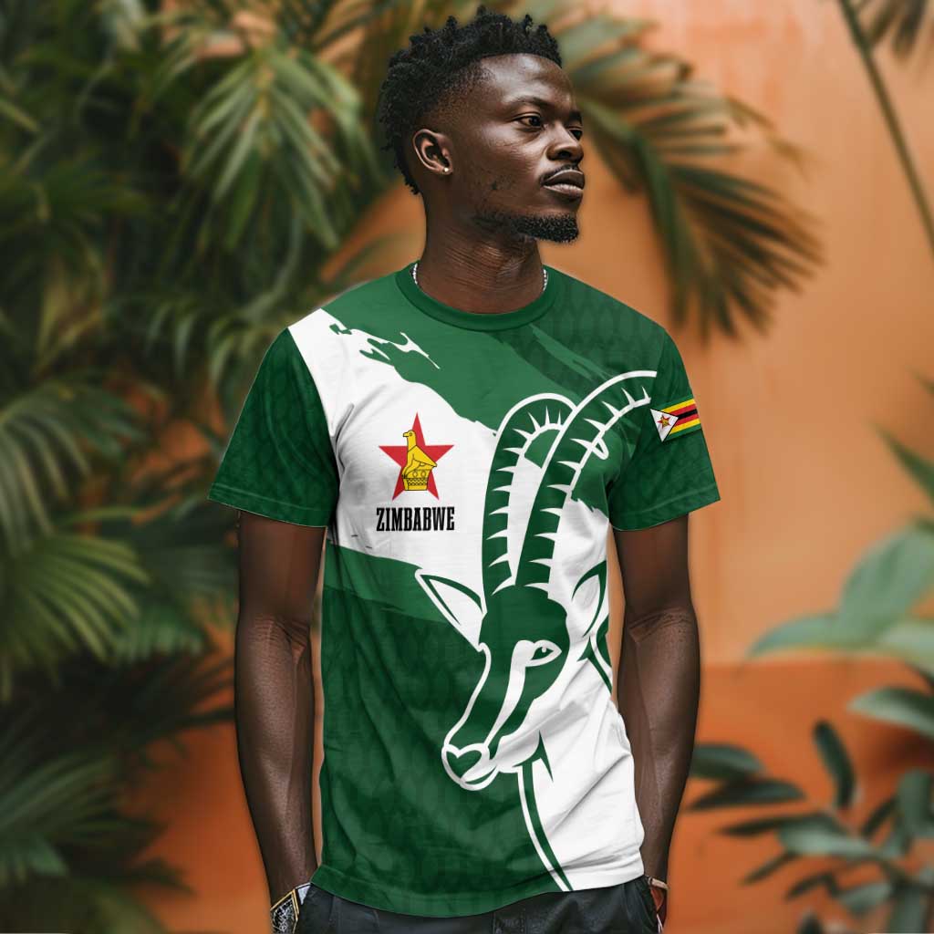 Zimbabwe Rugby Personalized Grunge T shirt Go Sables - African Pride