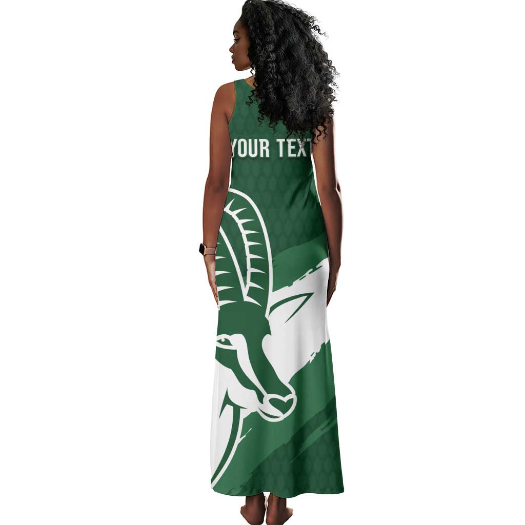 Zimbabwe Rugby Personalized Grunge Tank Maxi Dress Go Sables - African Pride