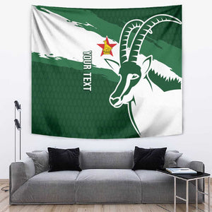 Zimbabwe Rugby Personalized Grunge Tapestry Go Sables - African Pride