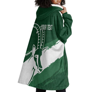 Zimbabwe Rugby Personalized Grunge Wearable Blanket Hoodie Go Sables - African Pride