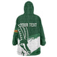 Zimbabwe Rugby Personalized Grunge Wearable Blanket Hoodie Go Sables - African Pride