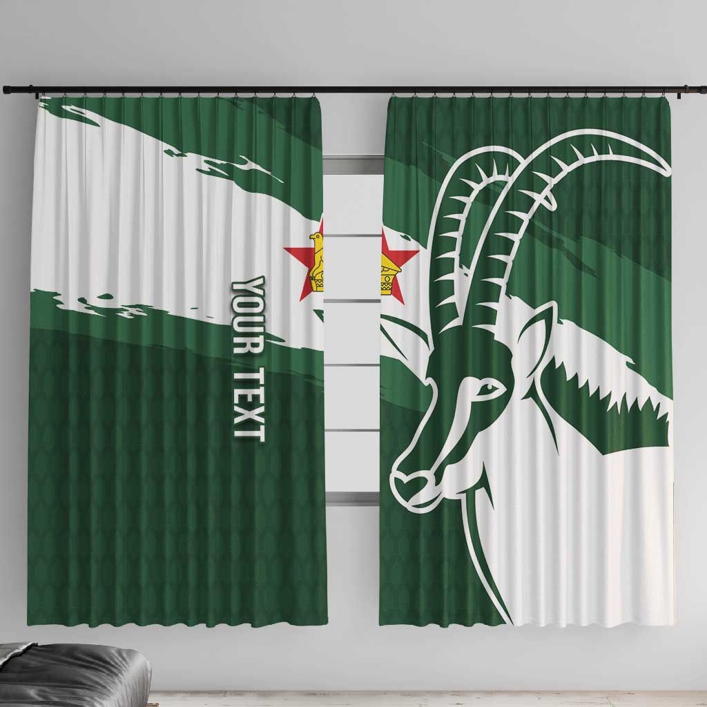 Zimbabwe Rugby Personalized Grunge Window Curtain Go Sables - African Pride