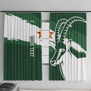 Zimbabwe Rugby Personalized Grunge Window Curtain Go Sables - African Pride