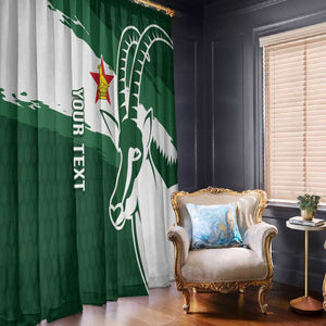 Zimbabwe Rugby Personalized Grunge Window Curtain Go Sables - African Pride