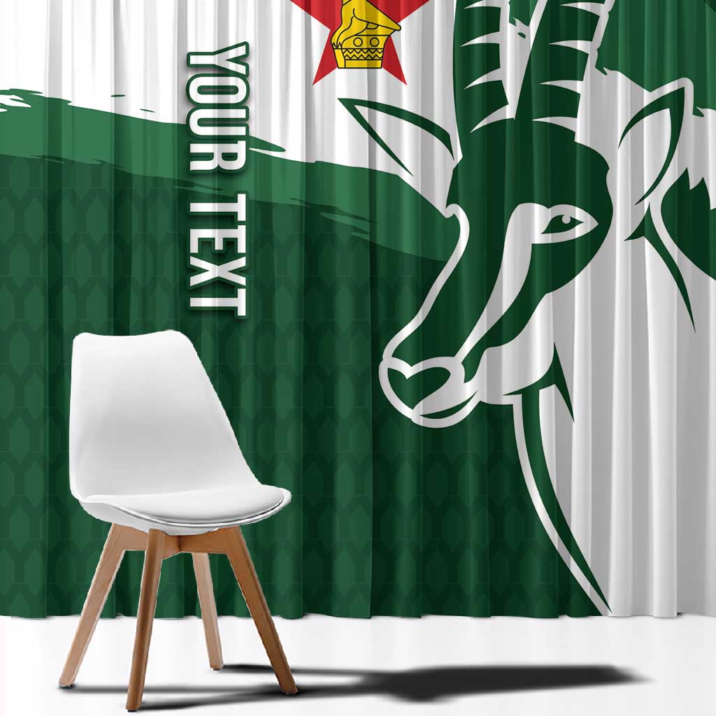 Zimbabwe Rugby Personalized Grunge Window Curtain Go Sables - African Pride