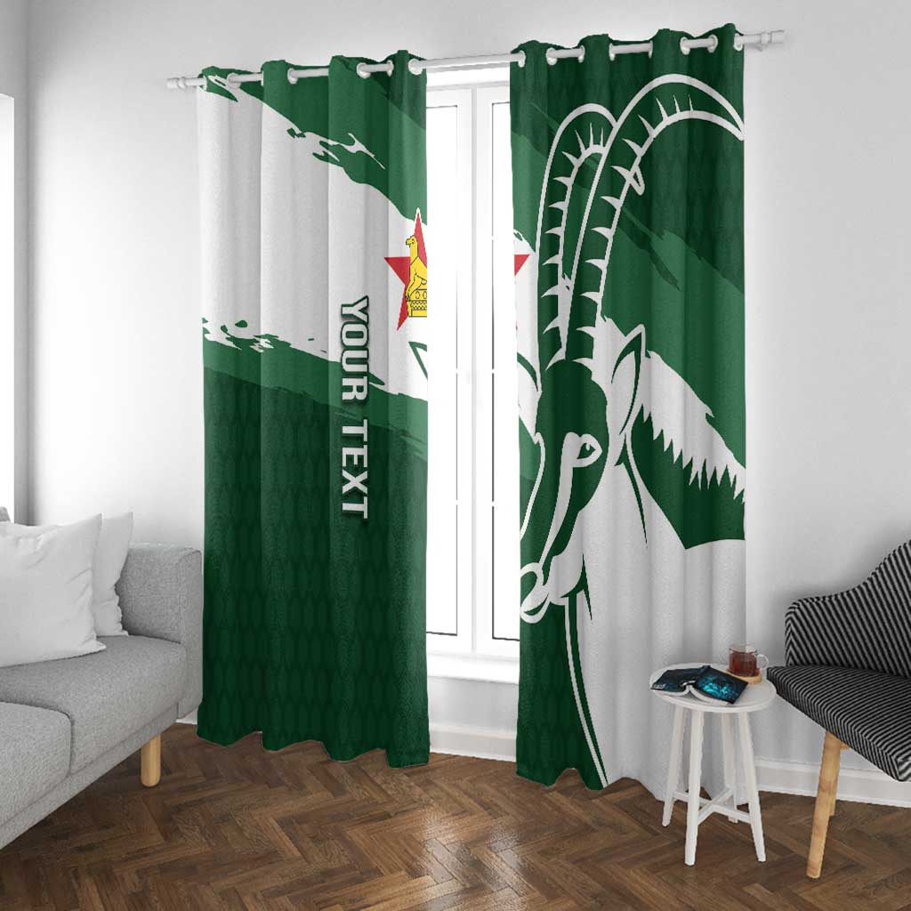 Zimbabwe Rugby Personalized Grunge Window Curtain Go Sables - African Pride