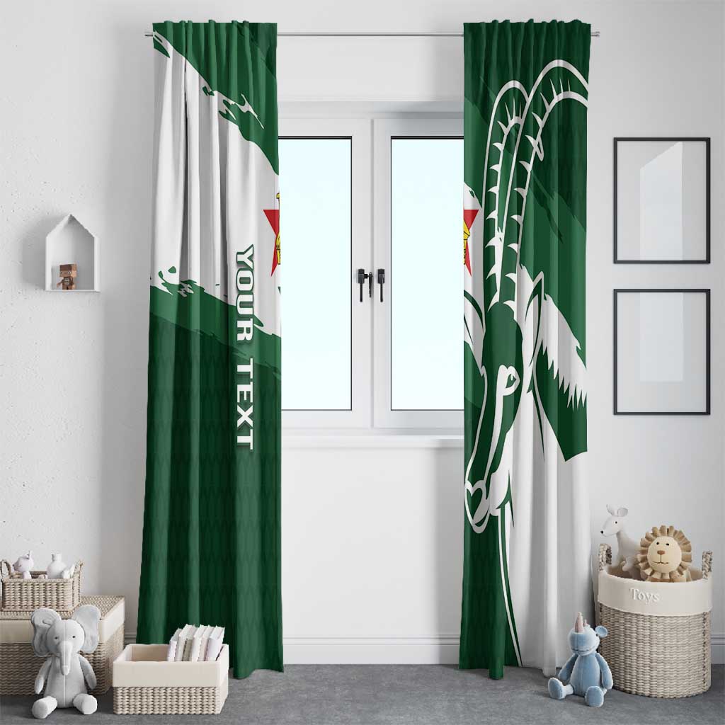 Zimbabwe Rugby Personalized Grunge Window Curtain Go Sables - African Pride