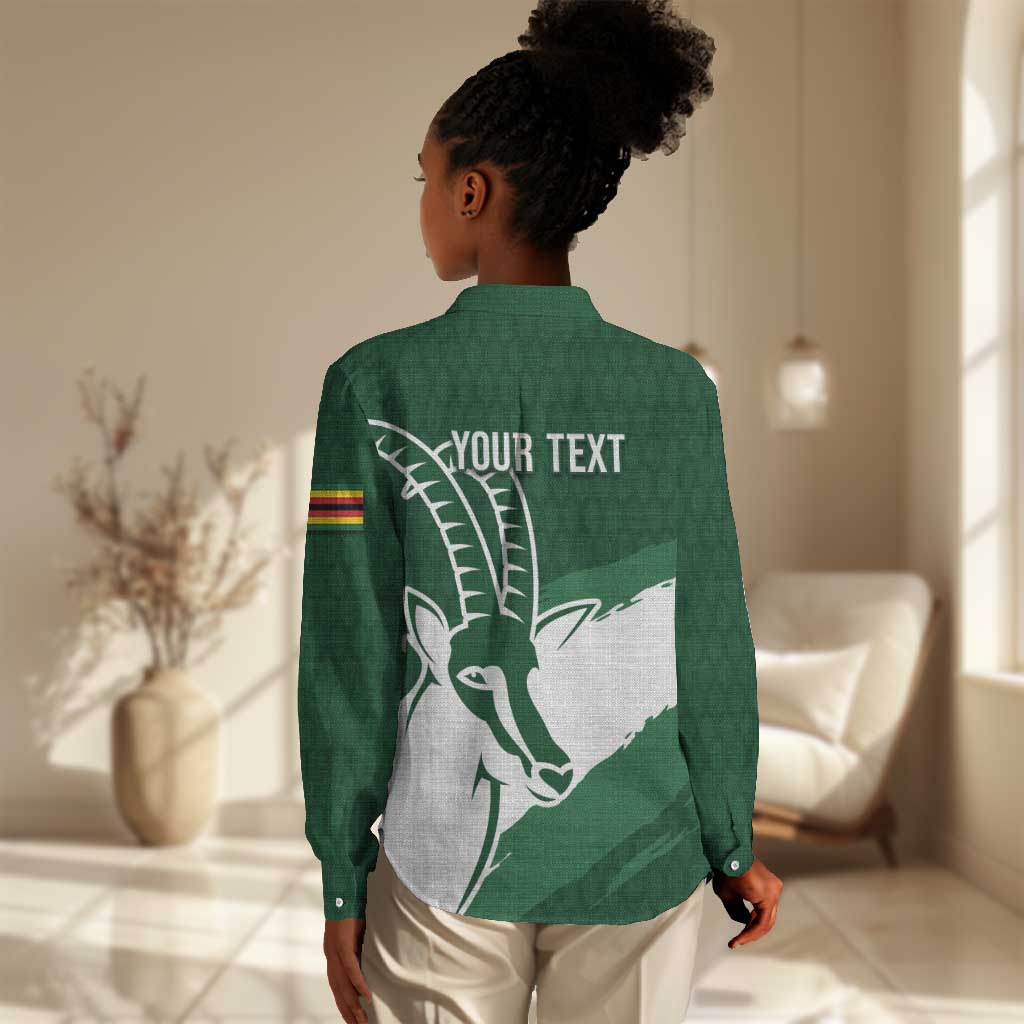 Zimbabwe Rugby Personalized Grunge Women Casual Shirt Go Sables - African Pride