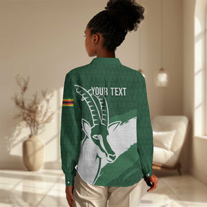 Zimbabwe Rugby Personalized Grunge Women Casual Shirt Go Sables - African Pride