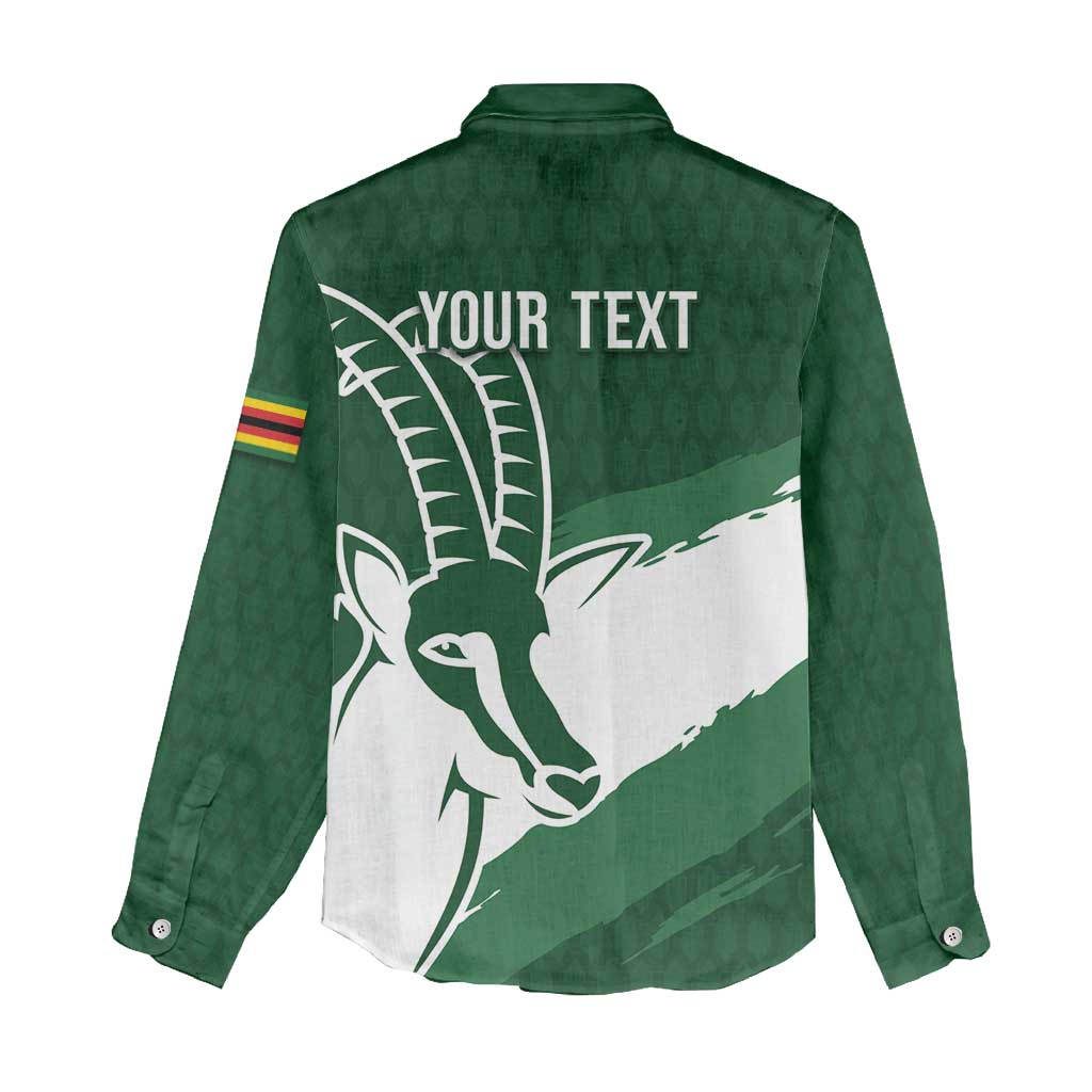 Zimbabwe Rugby Personalized Grunge Women Casual Shirt Go Sables - African Pride