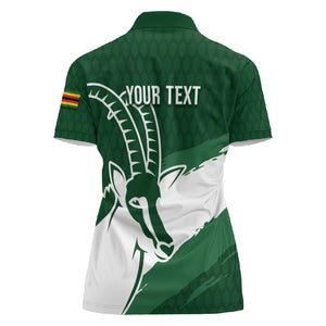 Zimbabwe Rugby Personalized Grunge Women Polo Shirt Go Sables - African Pride
