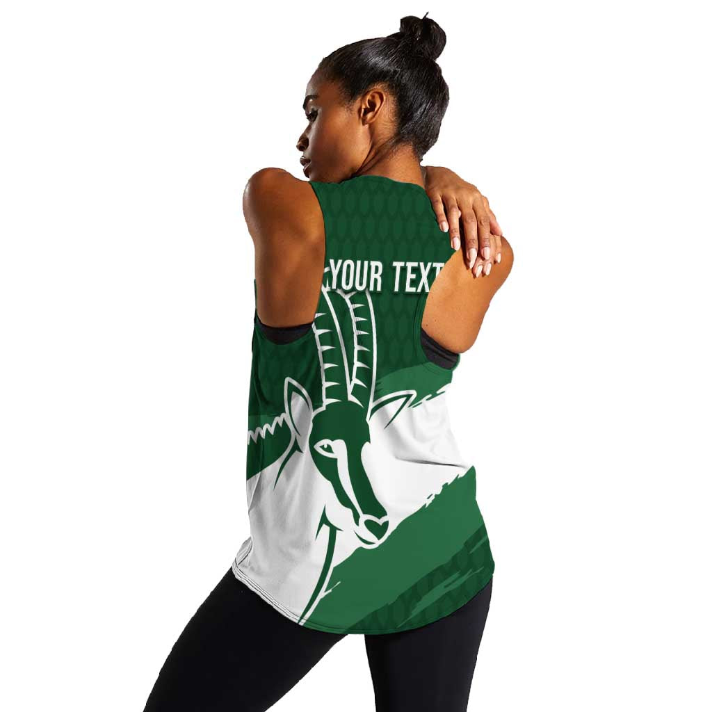 Zimbabwe Rugby Personalized Grunge Women Racerback Tank Go Sables - African Pride