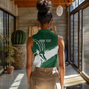 Zimbabwe Rugby Personalized Grunge Women Sleeveless Polo Shirt Go Sables - African Pride