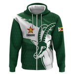 Zimbabwe Rugby Personalized Grunge Zip Hoodie Go Sables - African Pride
