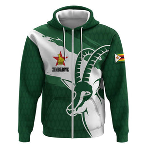 Zimbabwe Rugby Personalized Grunge Zip Hoodie Go Sables - African Pride