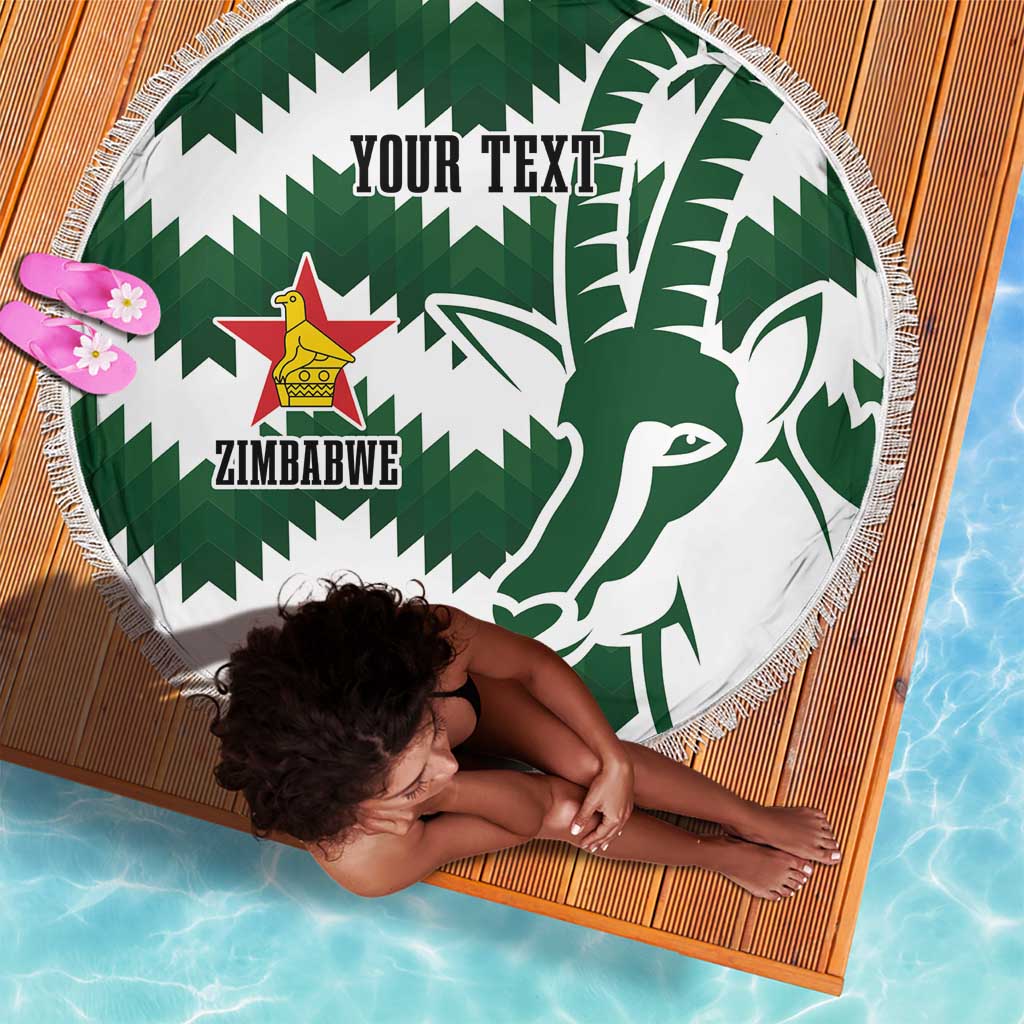 Zimbabwe Rugby The Sables Personalized Beach Blanket Retro Jersey Inspired - African Pride