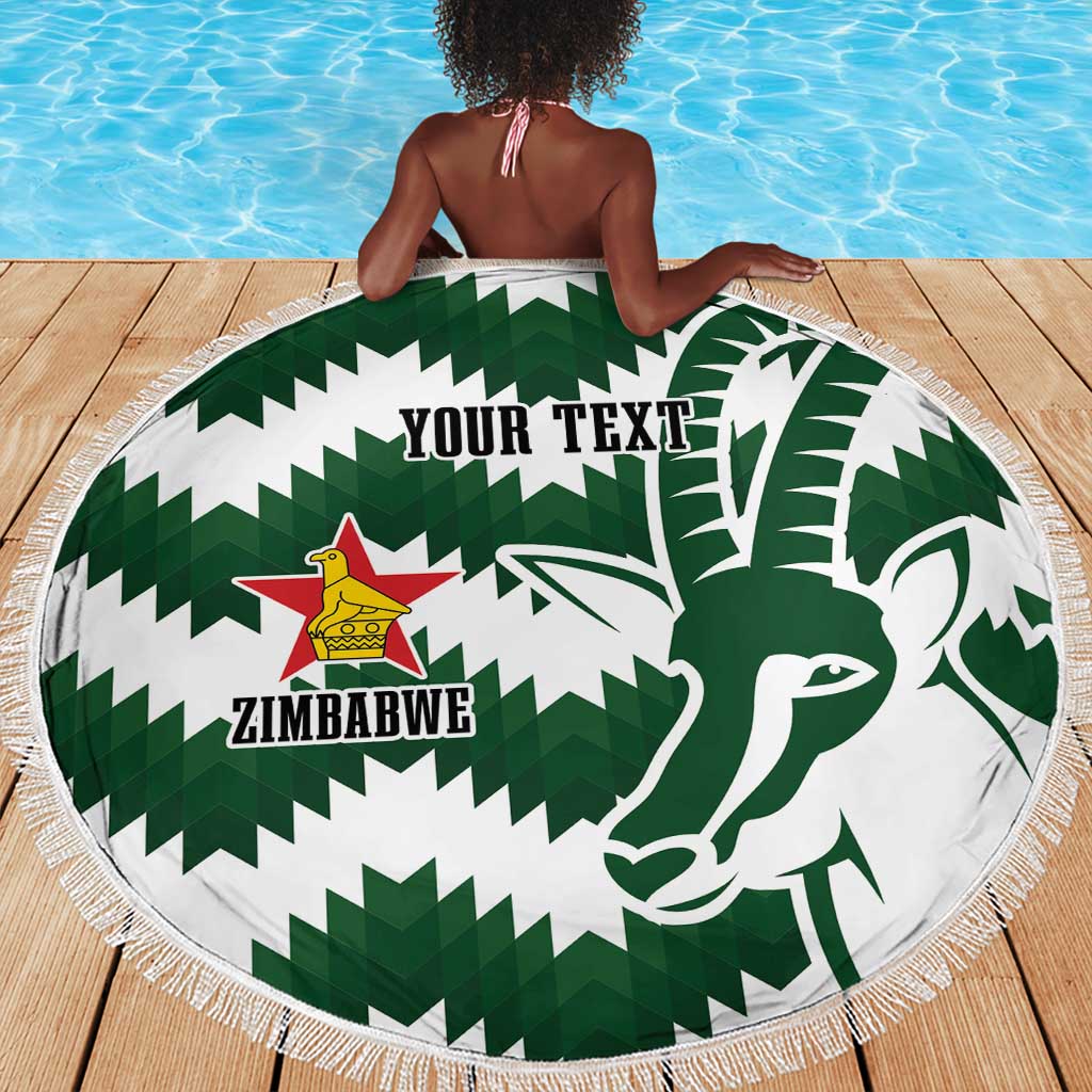 Zimbabwe Rugby The Sables Personalized Beach Blanket Retro Jersey Inspired - African Pride