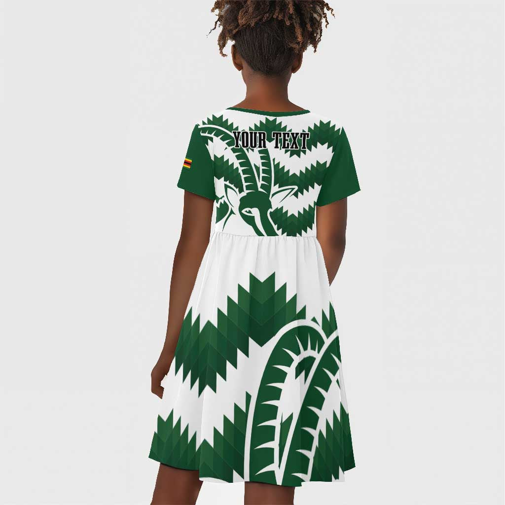 Zimbabwe Rugby The Sables Personalized Kid Short Sleeve Dress Retro Jersey Inspired - African Pride
