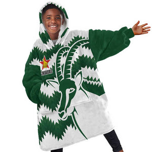 Zimbabwe Rugby The Sables Personalized Kid Wearable Blanket Hoodie Retro Jersey Inspired - African Pride