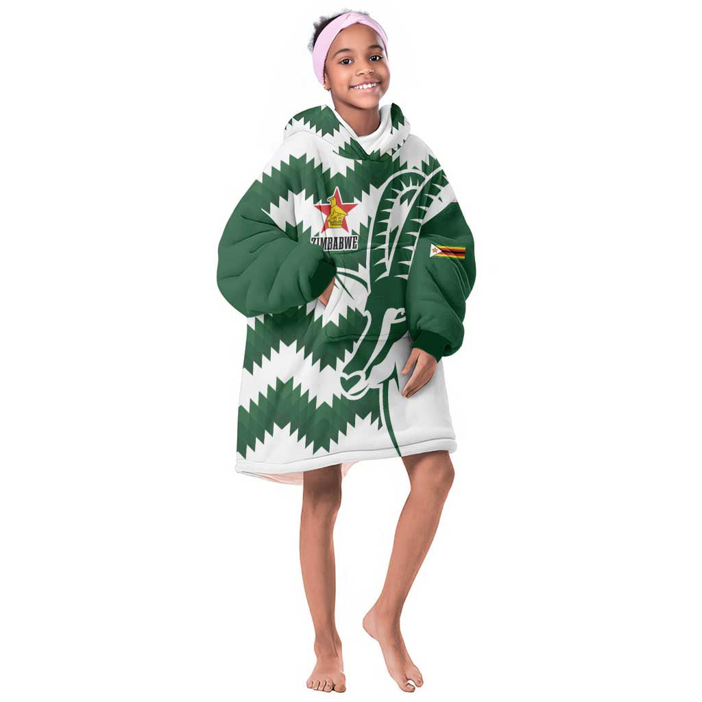 Zimbabwe Rugby The Sables Personalized Kid Wearable Blanket Hoodie Retro Jersey Inspired - African Pride