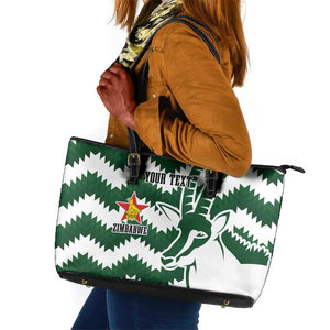 Zimbabwe Rugby The Sables Personalized Leather Tote Bag Retro Jersey Inspired - African Pride