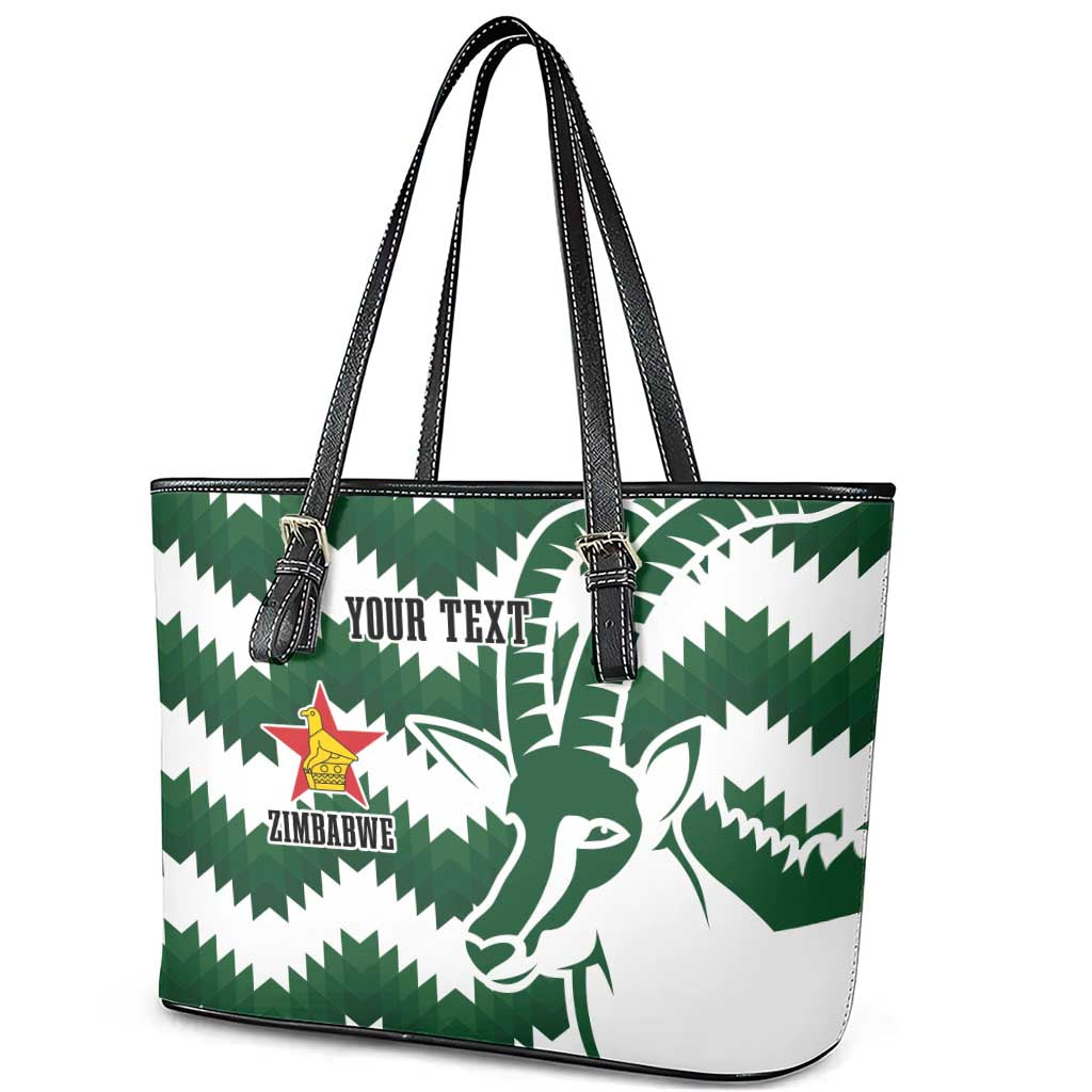 Zimbabwe Rugby The Sables Personalized Leather Tote Bag Retro Jersey Inspired - African Pride