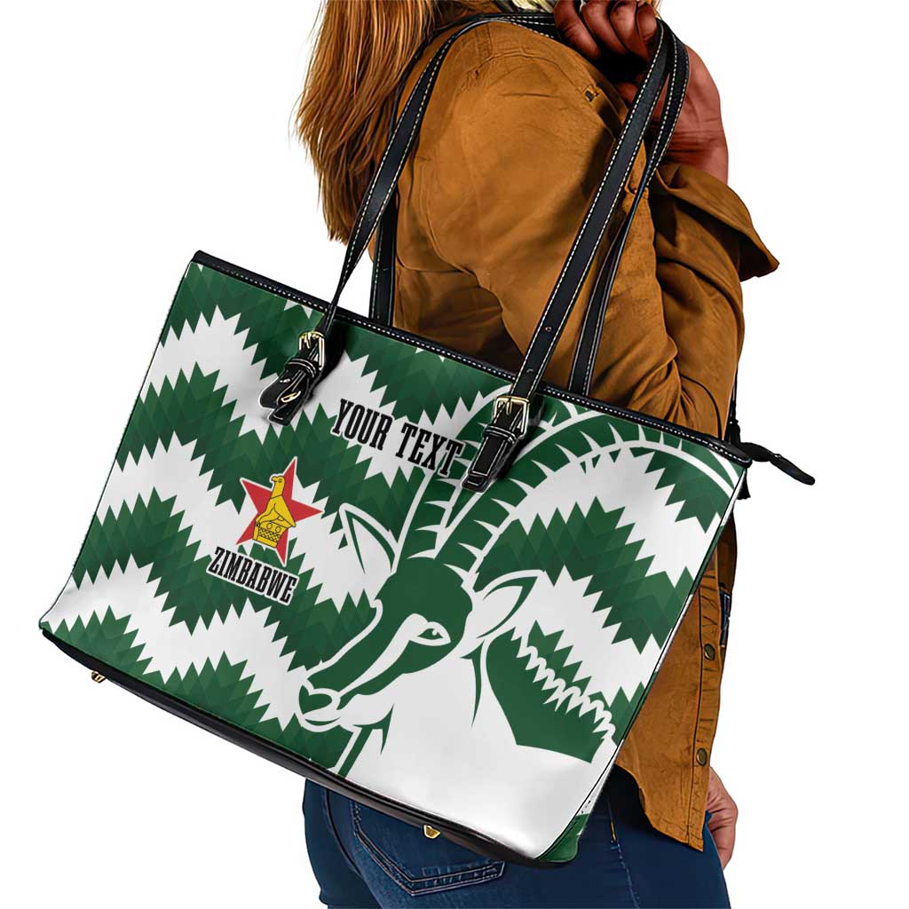 Zimbabwe Rugby The Sables Personalized Leather Tote Bag Retro Jersey Inspired - African Pride