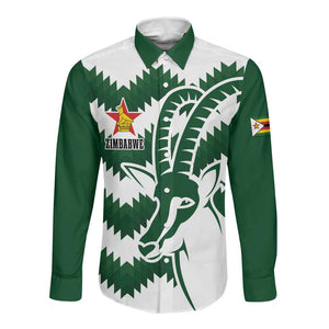Zimbabwe Rugby The Sables Personalized Long Sleeve Button Shirt Retro Jersey Inspired - African Pride