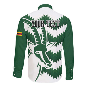 Zimbabwe Rugby The Sables Personalized Long Sleeve Button Shirt Retro Jersey Inspired - African Pride