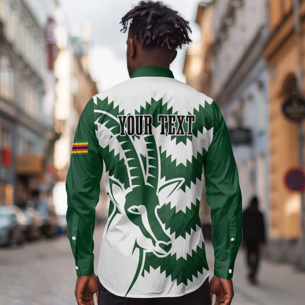 Zimbabwe Rugby The Sables Personalized Long Sleeve Button Shirt Retro Jersey Inspired - African Pride