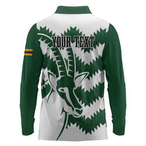 Zimbabwe Rugby The Sables Personalized Long Sleeve Polo Shirt Retro Jersey Inspired - African Pride