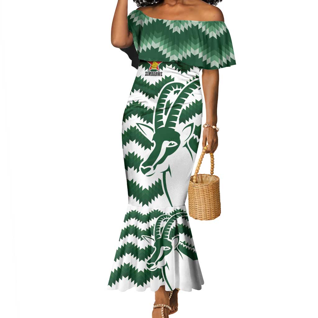 Zimbabwe Rugby The Sables Personalized Mermaid Dress Retro Jersey Inspired - African Pride