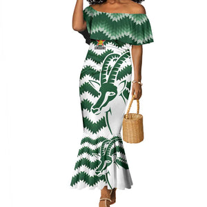 Zimbabwe Rugby The Sables Personalized Mermaid Dress Retro Jersey Inspired - African Pride