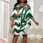 Zimbabwe Rugby The Sables Personalized Off Shoulder Short Dress Retro Jersey Inspired - African Pride