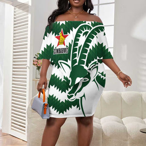 Zimbabwe Rugby The Sables Personalized Off Shoulder Short Dress Retro Jersey Inspired - African Pride