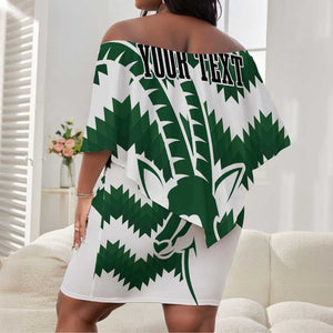 Zimbabwe Rugby The Sables Personalized Off Shoulder Short Dress Retro Jersey Inspired - African Pride