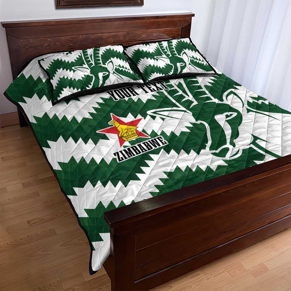 Zimbabwe Rugby The Sables Personalized Quilt Bed Set Retro Jersey Inspired - African Pride