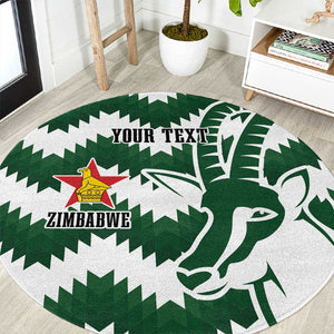 Zimbabwe Rugby The Sables Personalized Round Carpet Retro Jersey Inspired - African Pride