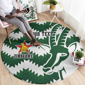 Zimbabwe Rugby The Sables Personalized Round Carpet Retro Jersey Inspired - African Pride